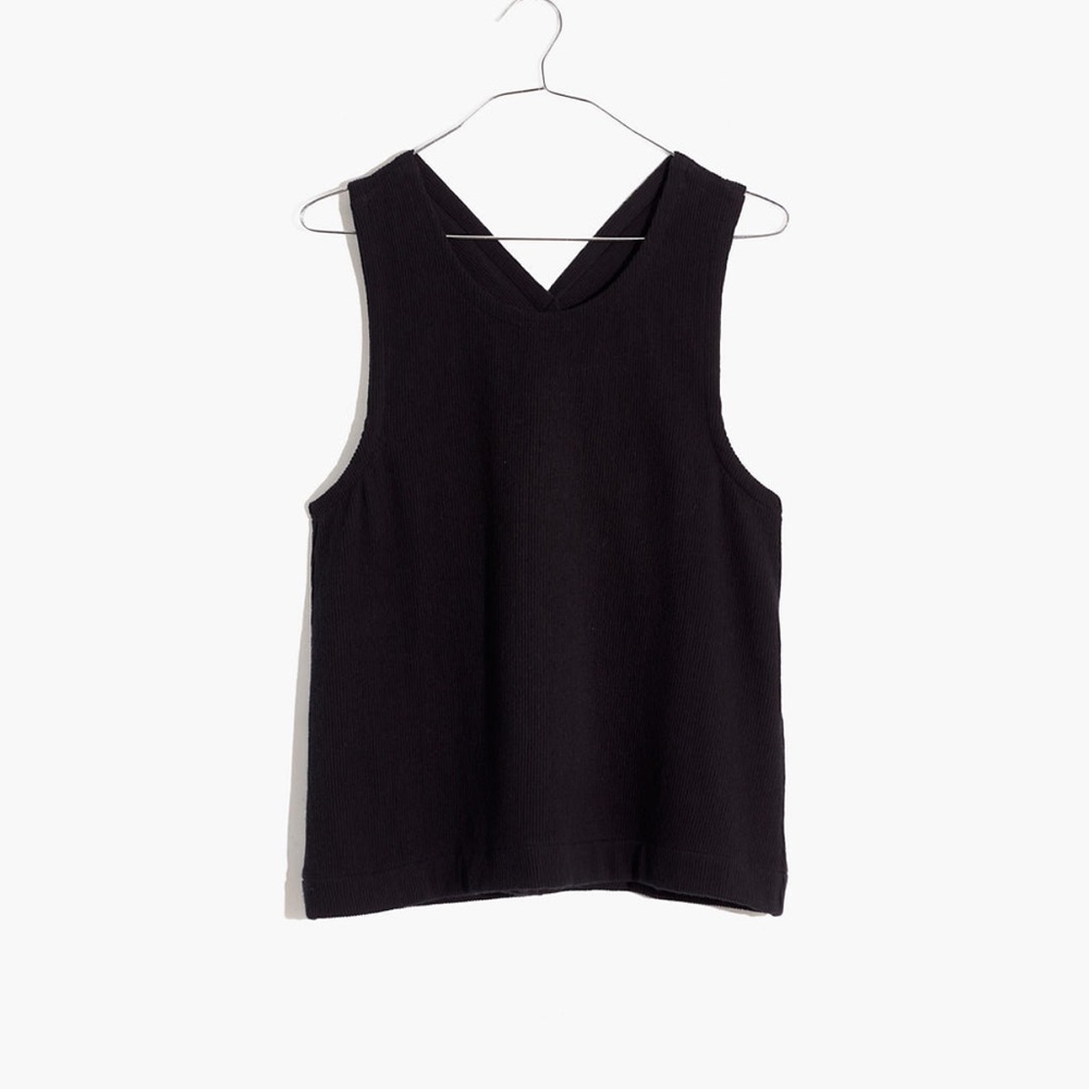 Madewell Ottoman Jacquard cross-back tank